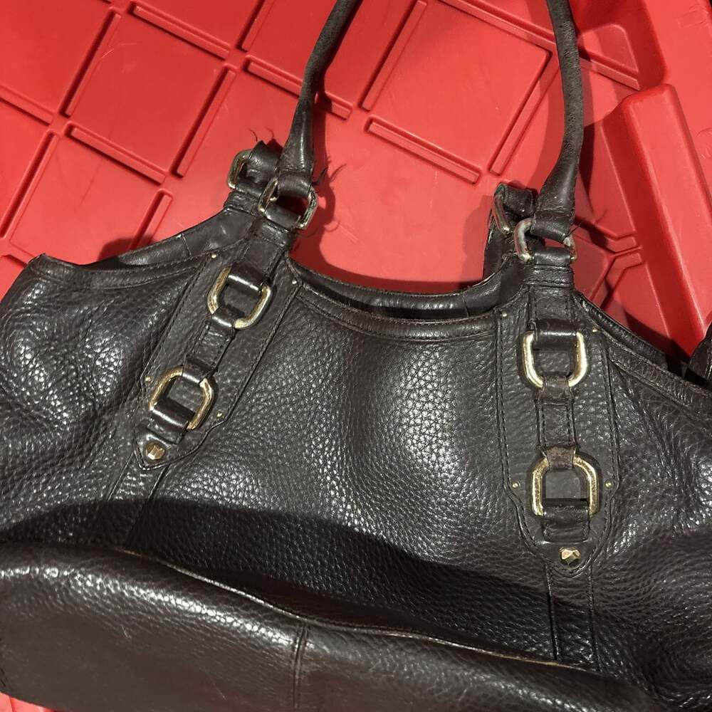 Cole Haan Black Pebbled Leather Shoulder Bag - Picture 5 of 6